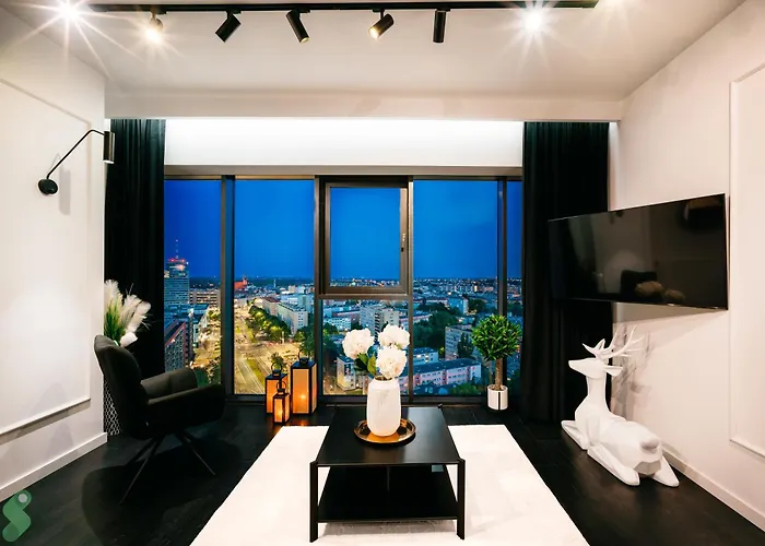 아파트 Hanza Black & White 17th Floor & Pool Parking By Stayly 슈체친